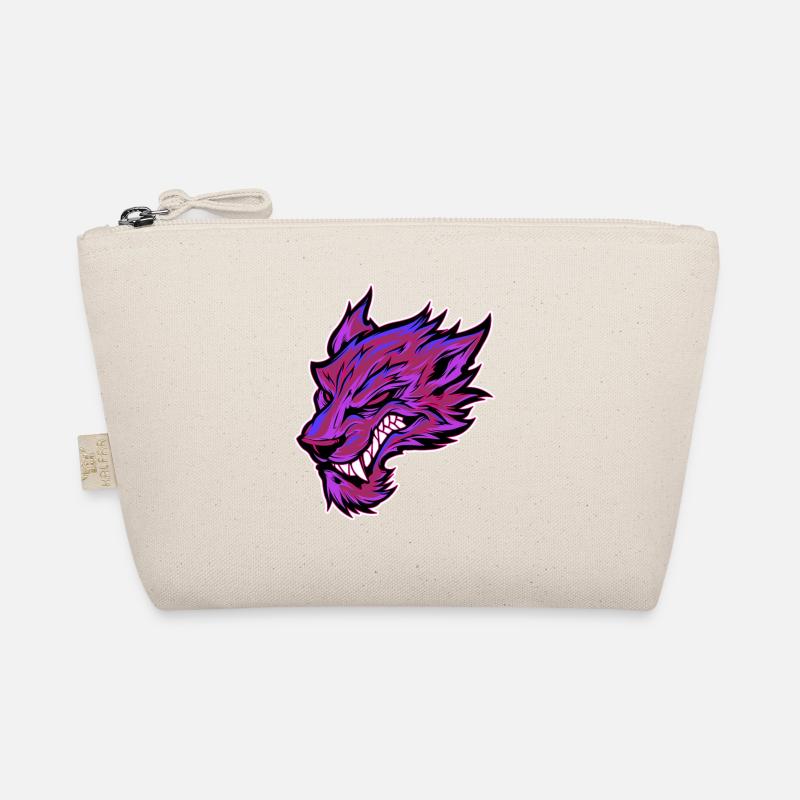 Wolf Kopf Wolfskopf Tattoo Graffiti Pink Bio-Täschchen