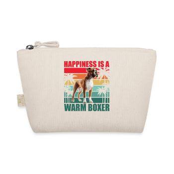 Happiness is a warm Boxer - Bio-Täschchen - Natur - Vorne