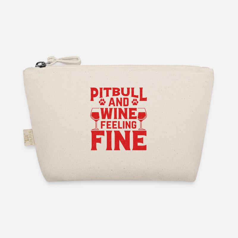 Pitbull and wine feeling fine Organic Pouch
