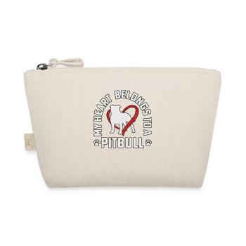 My heart belongs to a pitbull - Organic Pouch - nature - Front