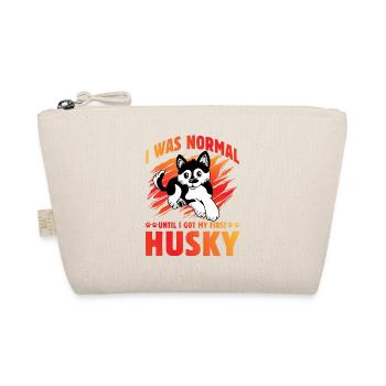 I was normal until I got my first Husky - Bio-Täschchen - Natur - Vorne