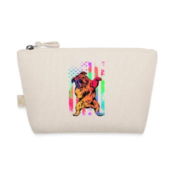 Englische Bulldogge Retro - Bio-Täschchen - Natur - Vorne