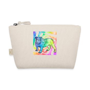 Englische Bulldogge Retro - Bio-Täschchen - Natur - Vorne