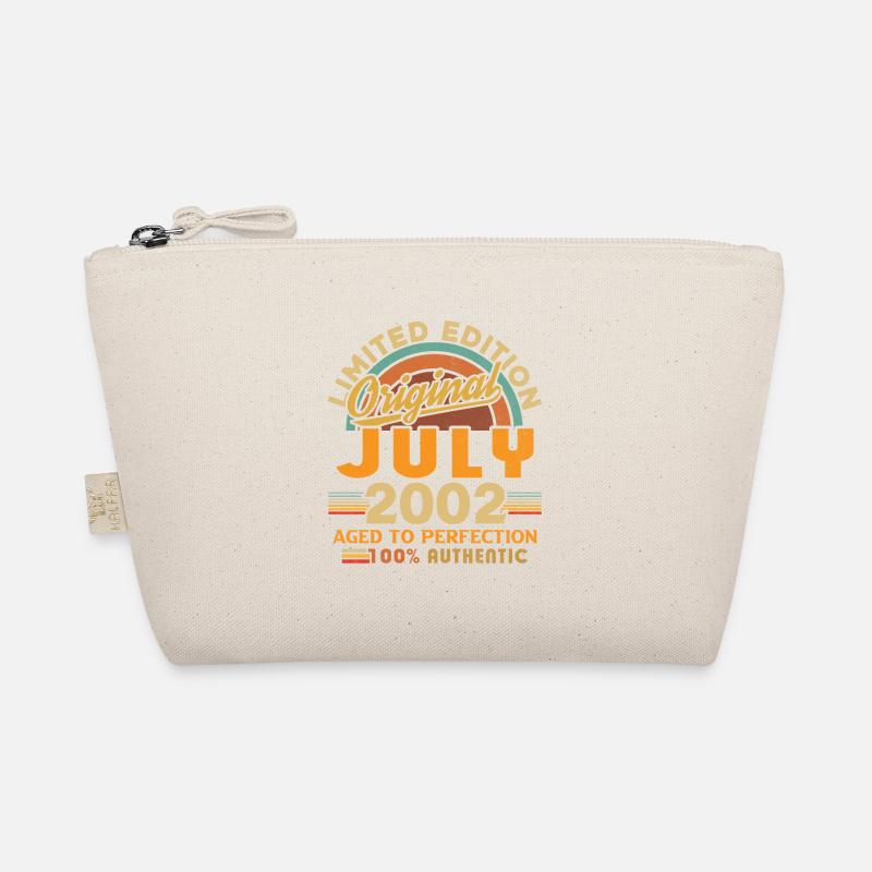 Vintage Born July 2002 Birthday Gift Organic Pouch
