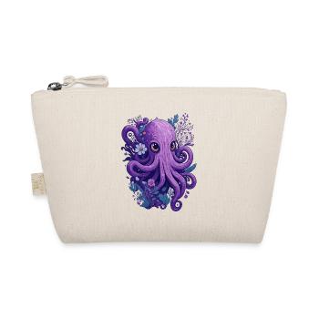 Tintenfisch Oktopus Blumen Floral - Bio-Täschchen - Natur - Vorne