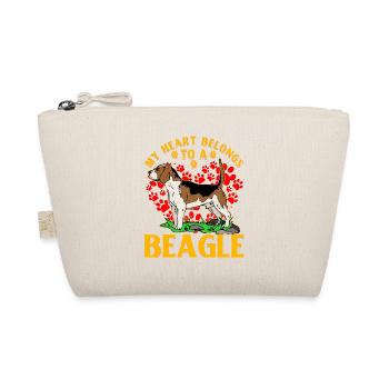 My Heart belongs to a Beagle - Organic Pouch - nature - Front