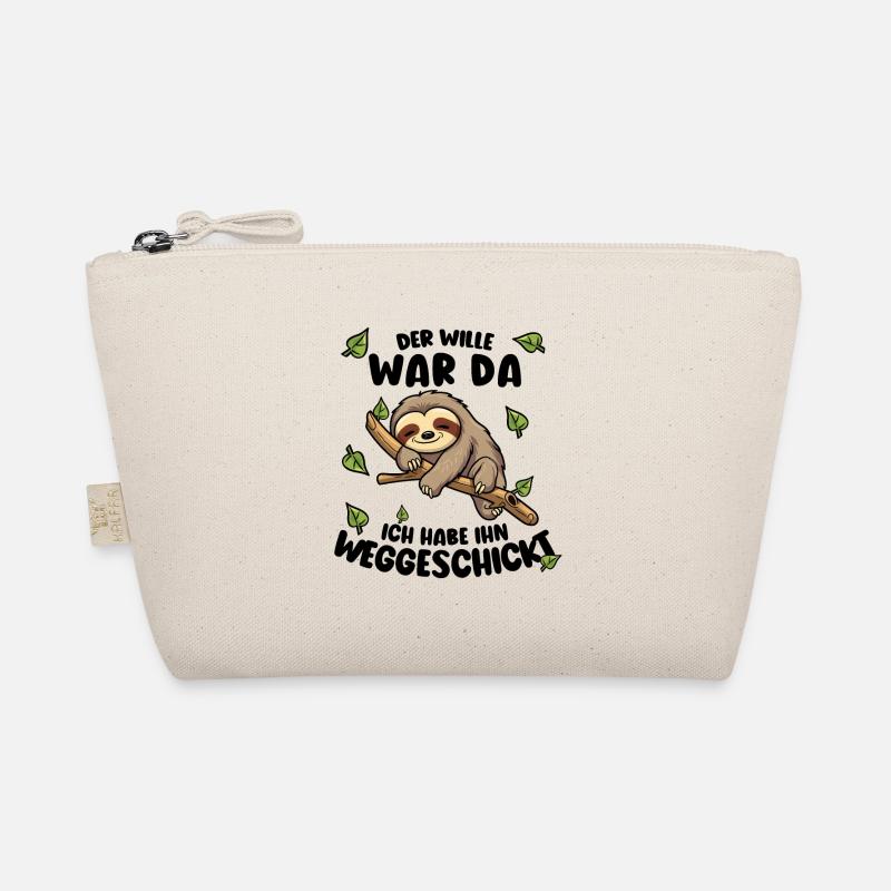 Faultier Lustiger Spruch: Der Wille war da Bio-Täschchen