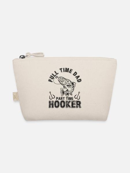 Full Time Dad Part Time Hook Angler Costume - Organic Pouch - nature - Front