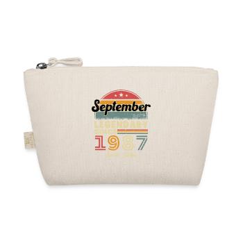 September 1987 Vintage Retro Birthday Gift - Organic Pouch - nature - Front