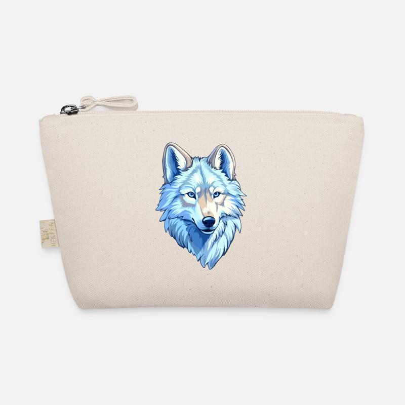 Wolf Kostüm blauer Wolfskopf Werwolf und Bio-Täschchen