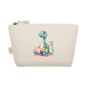 Cute Dino Cartoon Prehistoric Fantasy - Organic Pouch - nature - Front