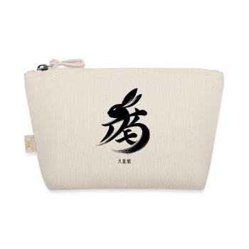 Elegant Chinese Zodiac Rabbit Calligraphy Artwork - Organic Pouch - nature - Front
