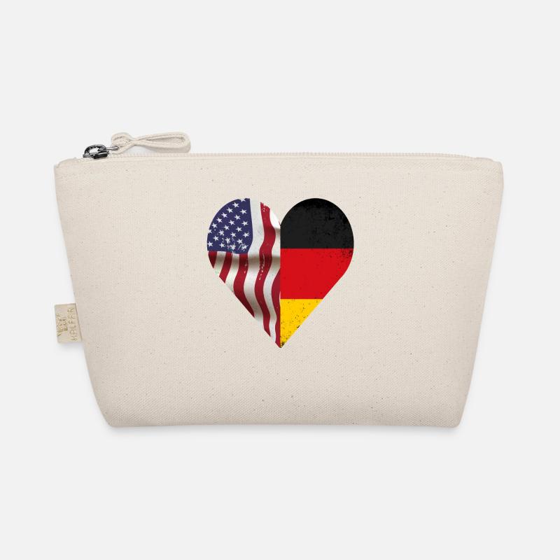 USA Germany Heart - Dual Citizenship Design - Bio-Täschchen - Natur
