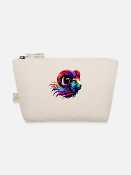 Bélier signe du zodiaque Vibrant Rainbow Design - Trousse biologique - nature - Devant