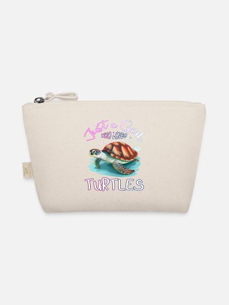 Just a Girl who Loves Turtles - Organic Pouch - nature - Front