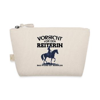 Vorsicht vor der Reiterin, das Pferd ist harmlos - Bio-Täschchen - Natur - Vorne