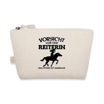Vorsicht vor der Reiterin, das Pferd ist harmlos - Bio-Täschchen - Natur - Vorne
