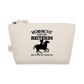 Vorsicht vor der Reiterin, das Pferd ist harmlos - Bio-Täschchen - Natur - Vorne