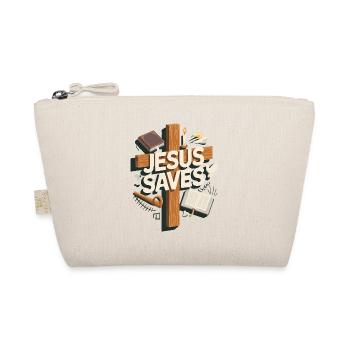 Jesus saves - Jesus rettet - Bio-Täschchen - Natur - Vorne