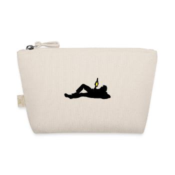 Drinking Beer Silhouette - Organic Pouch - nature - Front