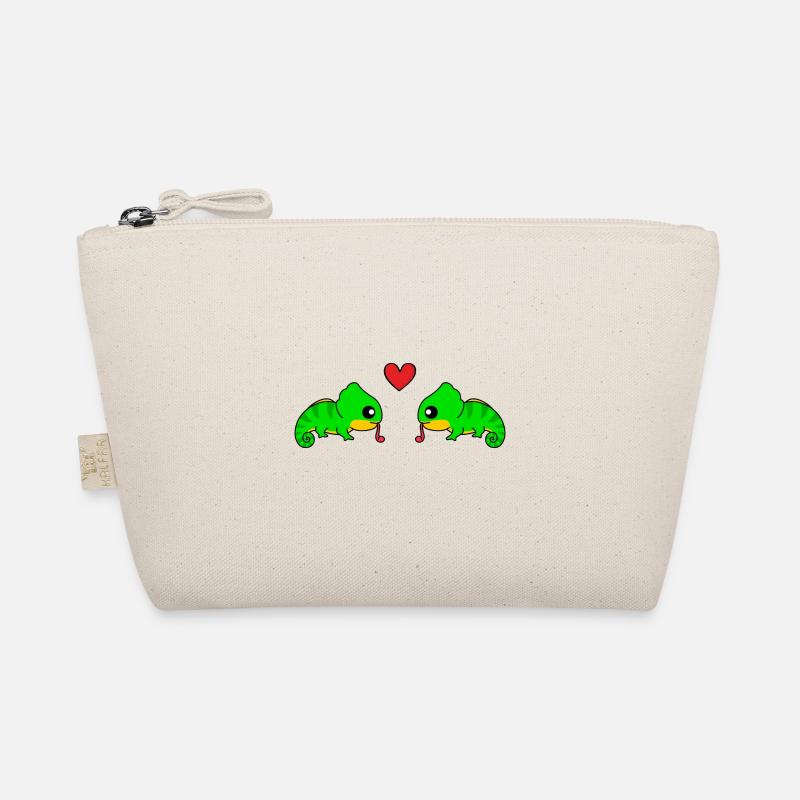 Chamäleon Comic Paar liebe Bio-Täschchen