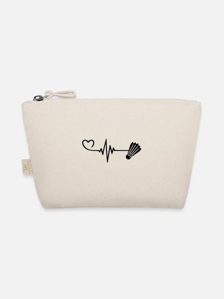Badminton Heart Pulse Heartbeat - Trousse biologique - nature - Devant