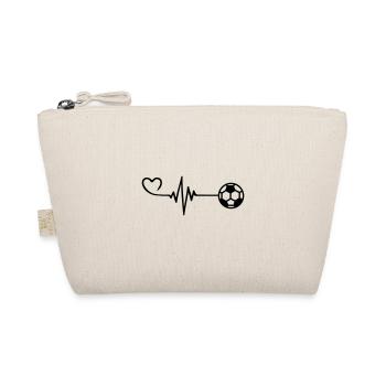 Football Heart Pulse Heartbeat - Organic Pouch - nature - Front