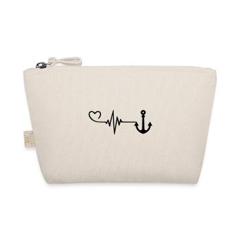 Anker Liebe Puls Herz - Bio-Täschchen - Natur - Vorne