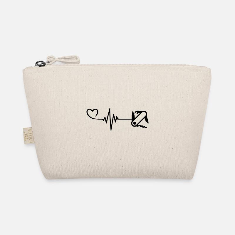Taschenmesser Liebe Puls Herz Bio-Täschchen