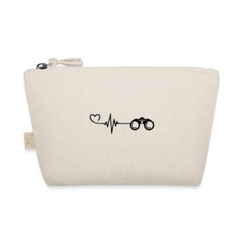 Binoculars Love Pulse Heart - Organic Pouch - nature - Front