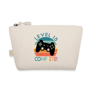 Birthday 15 years gamer level 15 gift 15 years - Organic Pouch - nature - Front