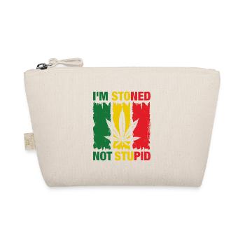 I'm Stoned Not Stupid Marijuana Funny weed T-Shirt - Organic Pouch - nature - Front