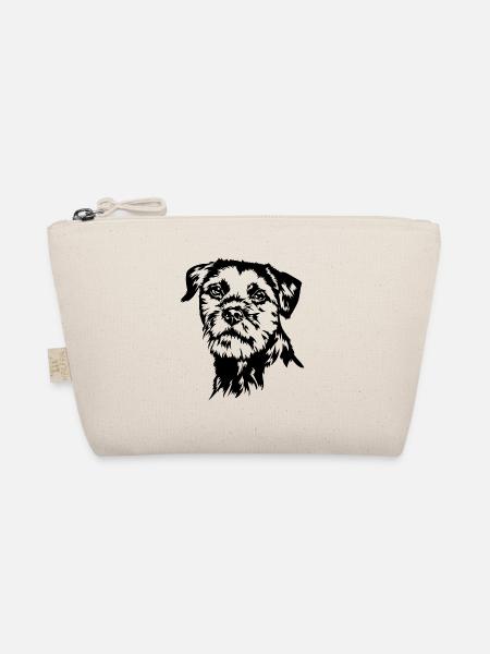 BORDER TERRIER Hundeportrait Hund Hunde Wilsigns - Bio-Täschchen - Natur