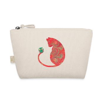 katze mit eule e 91 - Bio-Täschchen - Natur - Vorne