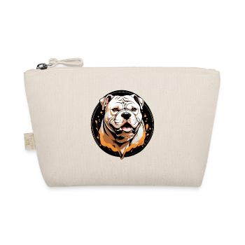 Amerikanische Bulldogge Portrait im Kreis - Bio-Täschchen - Natur - Vorne