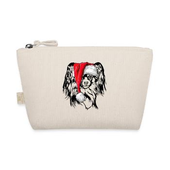 Santa Papillon Christmas St. Nicholas Dogs Wilsigns - Organic Pouch - nature - Front