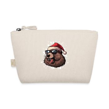 Beaver Christmas Funny - Organic Pouch - nature - Front