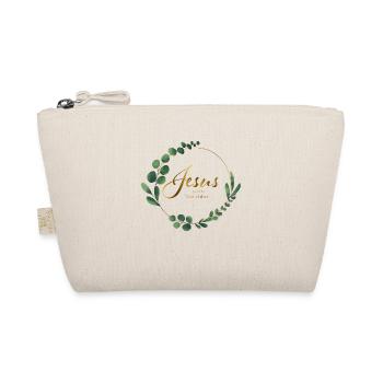 Jesus Schriftzug gold my savior God of Glory - Bio-Täschchen - Natur - Vorne