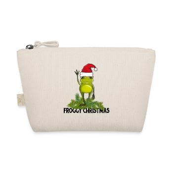 Frog "froggy christmas" Christmas frog x-mas - Organic Pouch - nature - Front
