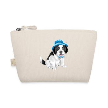Mignon chiot Saint Bernard en chapeau panama - Trousse biologique - nature - Devant