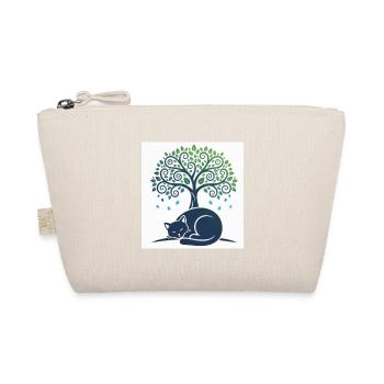 Sleeper cat under tree swirl - Organic Pouch - nature - Front