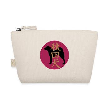 Akita silhouette, kanji and the rising sun. Vector - Organic Pouch - nature - Front
