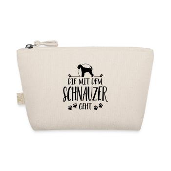 DIE MIT SCHNAUZER GEHT Hunde Spruch Wilsigns - Bio-Täschchen - Natur - Vorne