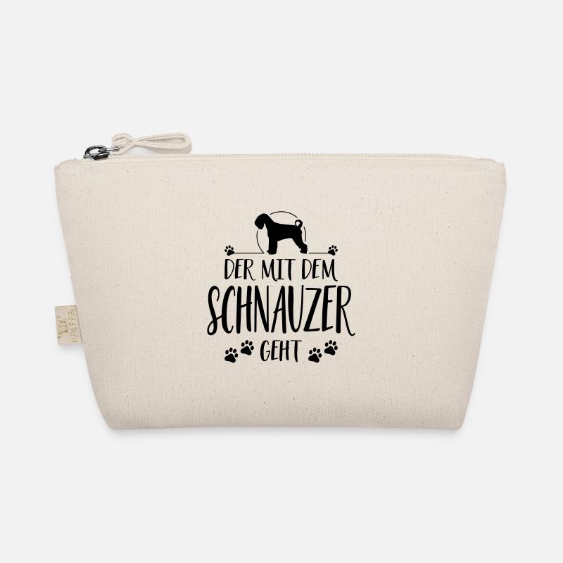 DER MIT SCHNAUZER GEHT Hunde Spruch Wilsigns - Bio-Täschchen - Natur