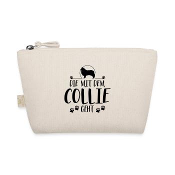 DIE MIT COLLIE Langhaar GEHT Hundespruch Wilsigns - Bio-Täschchen - Natur - Vorne