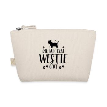 DIE MIT WESTIE GEHT Hunde Spruch Hund Wilsigns - Bio-Täschchen - Natur - Vorne