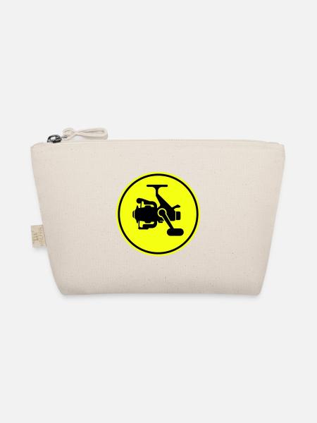 Fishing reel symbol icon - Organic Pouch - nature - Front