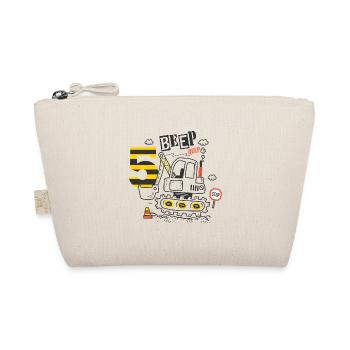 Birthday 5 Years Boy Excavator Construction Site - Organic Pouch - nature - Front