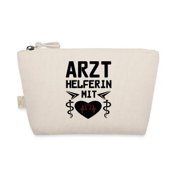 Arzthelferin mit Herz Geschenk - Bio-Täschchen - Natur - Vorne
