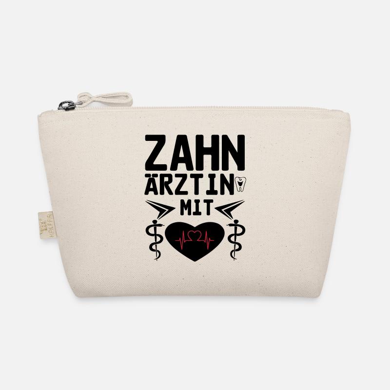 Zahnärztin mit Herz Geschenk - Bio-Täschchen - Natur